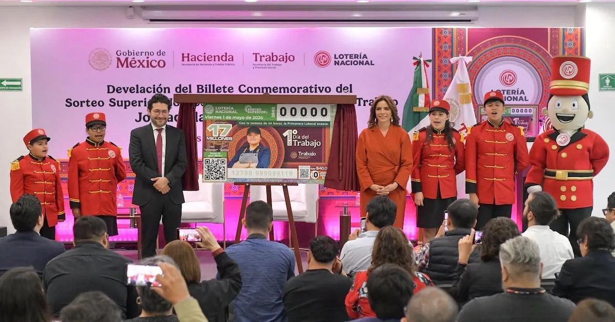 Presentan billete de Lotería por el Día del Trabajo; destaca avance en la jornada laboral de 40 horas