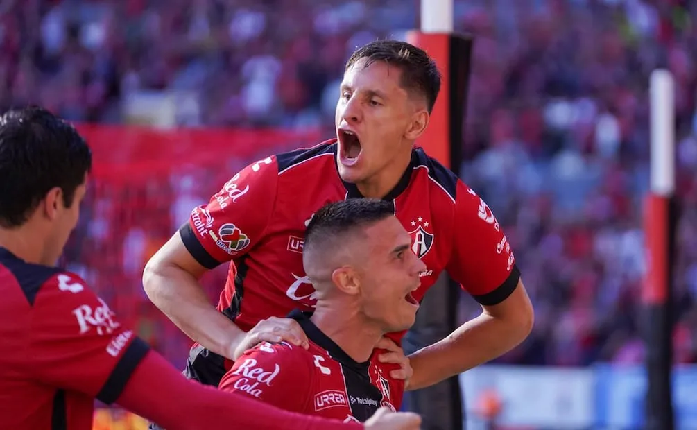 Atlas en festejo de gol, durante la fase regular del torneo Clausura 2026 - Foto: Imago7