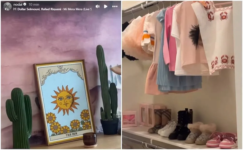 Christian Nodal muestra aspectos de la habitación de su hija Inti.
Fotos: Instagram nodal