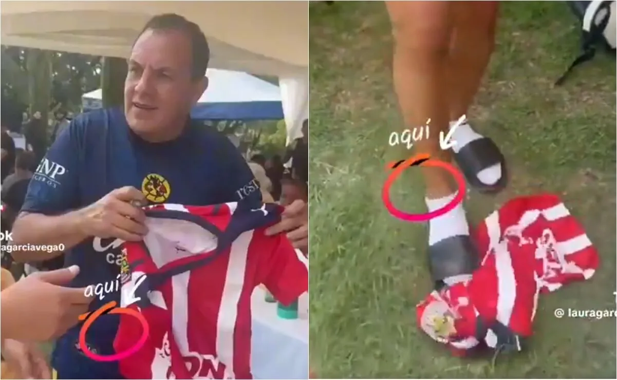 Cuauhtémoc Blanco firma playera de Chivas y luego la patea