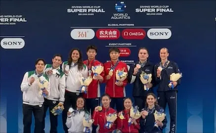 México conquista plata en mixto y bronce en plataforma de 10m en China