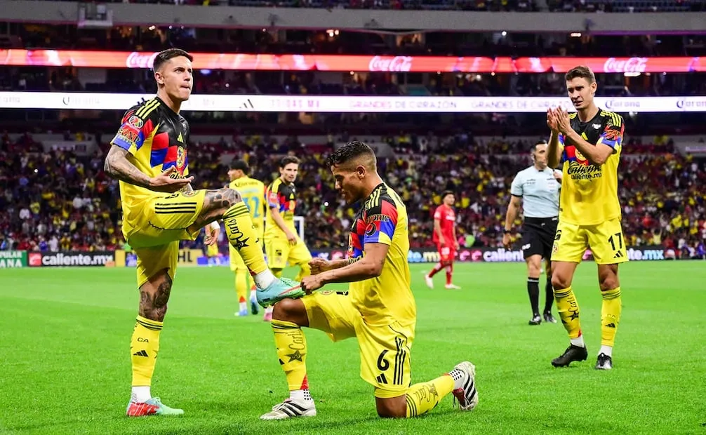 América en festejo de gol, durante la fase regular del Clausura 2026 de la Liga MX - Foto: Imago7