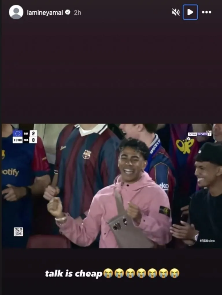 Lamine Yamal le devuelve la burla a Jude Bellingham tras la victoria y coronación del Barcelona en el Clásico: “Hablar es fácil”