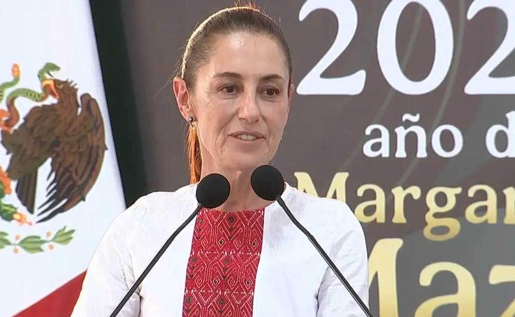 La presidenta de México, Claudia Sheinbaum, en la inauguración el Ecoparque "La Ceiba" en Chiapas. Foto: Captura de pantalla X @Claudiashein