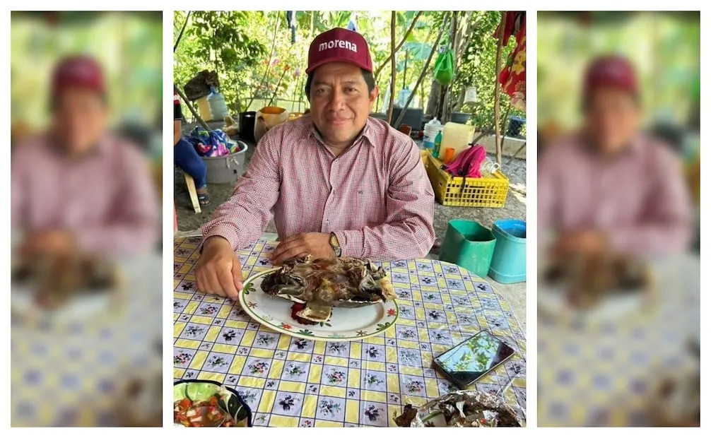 Dirigente de Morena en Macuspana "presume" haber consumido tortuga protegida en México. Facebook @Toño Silvan