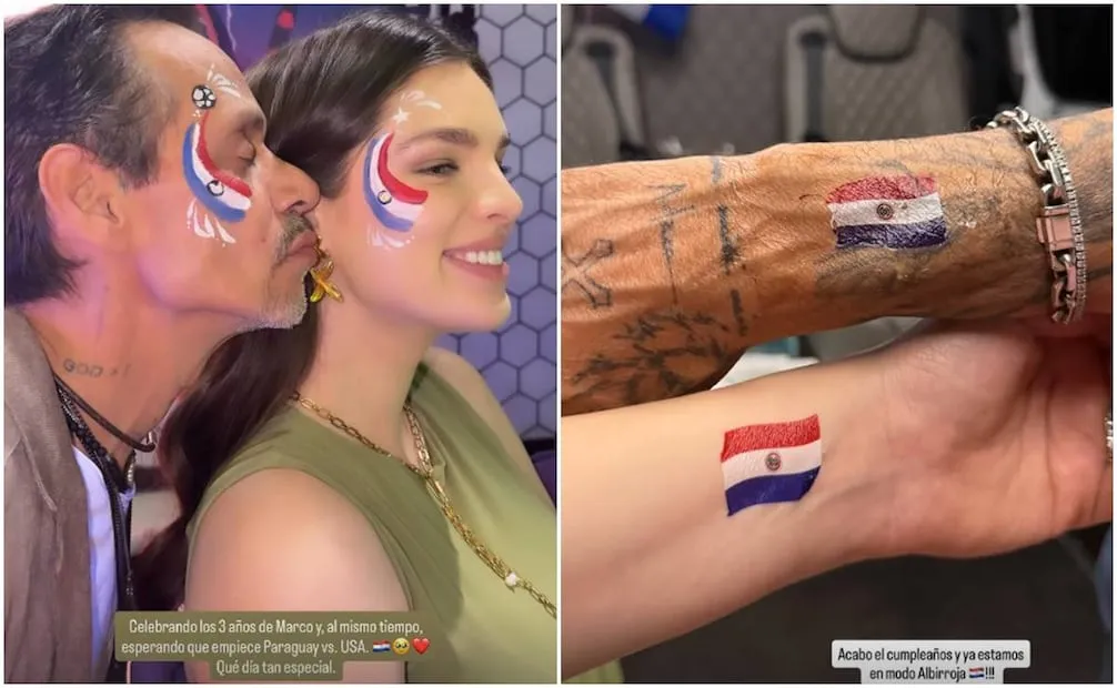 Nadia Ferreira y Marc Anthony se pusieron en modo futbolero tras el cumpleaños de su hijo.