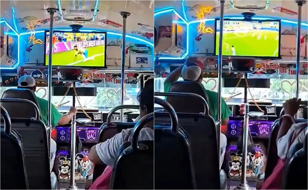 Chofer mexicano “burla” a la FIFA y pone los partidos de la Copa del Mundo en su autobús