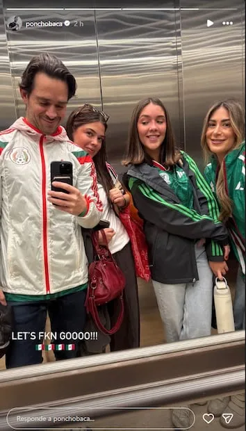 Melissa López y Poncho Barbosa, integrantes de JNS y Mercurio, respectivamente, van al Estadio Ciudad de México por el Mundial.
Foto: Instagram, vía @ponchobaca & @melissalz83
