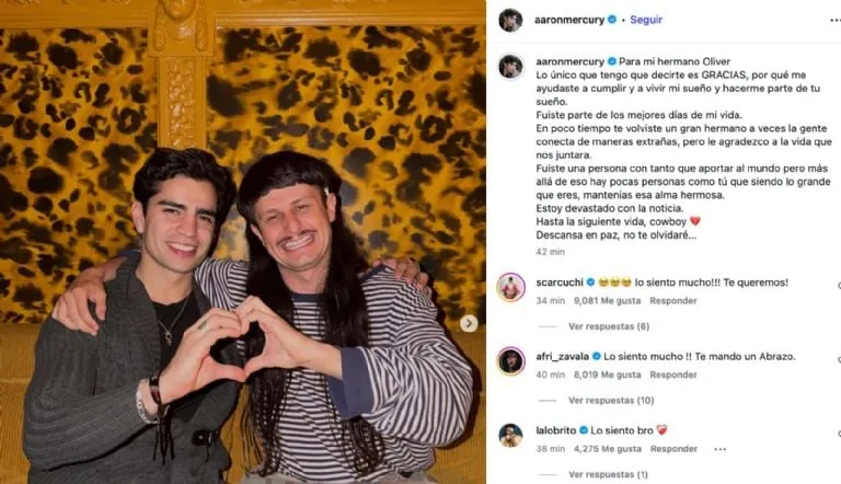 Famosos expresan su conmoción por la muerte de Oliver Tree, "Gaspi" y Lucas Vignale en Brasil