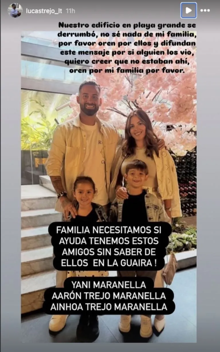 Futbolista que juega en Venezuela reporta derrumbe del edificio en donde vivía tras sismos: su esposa e hijos están desaparecidos
