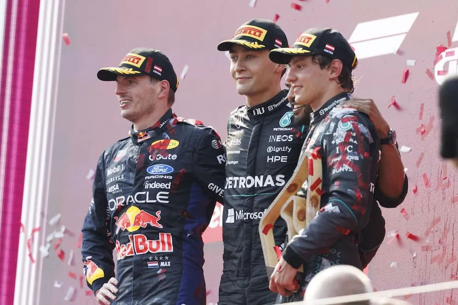 George Russell gana el GP de Austria; Max Verstappen y Kimi Antonelli completan el podio - Foto: AFP