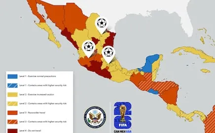 Previo al Mundial, EU recuerda alerta de viaje a México; clasifica a estados ante riesgo de  secuestro, homicidio o "terrorismo"
