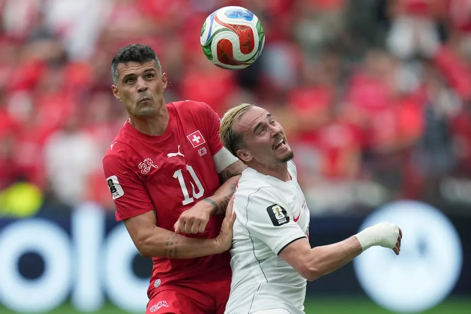Canadá y Suiza en partido, durante el cierre de la Fase de Grupos del Mundial de 2026 - Foto: AP