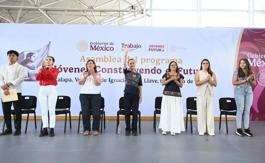 Presidenta Claudia Sheinbaum durante Asamblea de Jóvenes Construyendo el Futuro realizada en Xalapa, Veracruz (06/06/2026). Foto: Presidencia