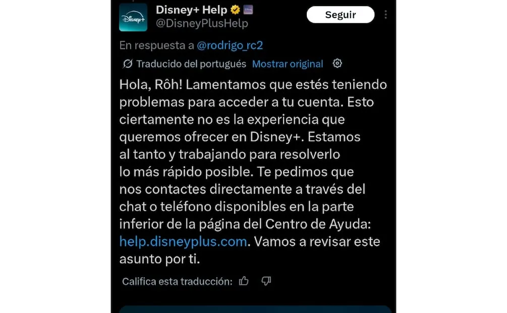 Usuarios reportan caída de Disney+
