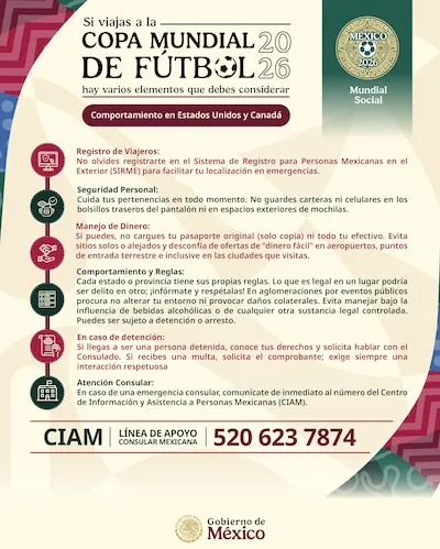 ¿Vas a EU por el Mundial 2026? SRE emite recomendaciones a mexicanos ante posibles redadas migratorias