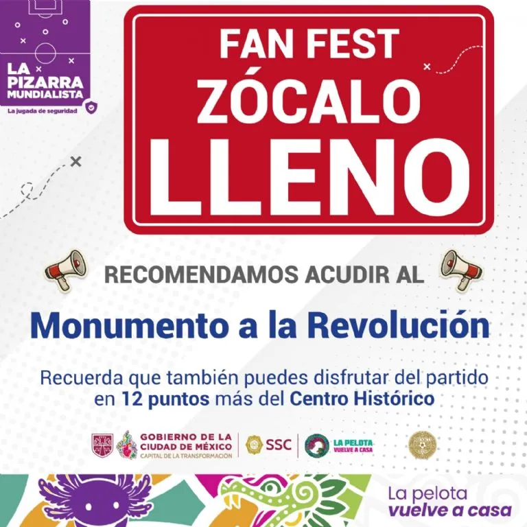 Aficionados desbordan el Zócalo; el Fan Fest se llena dos horas antes del partido entre México y Ecuador