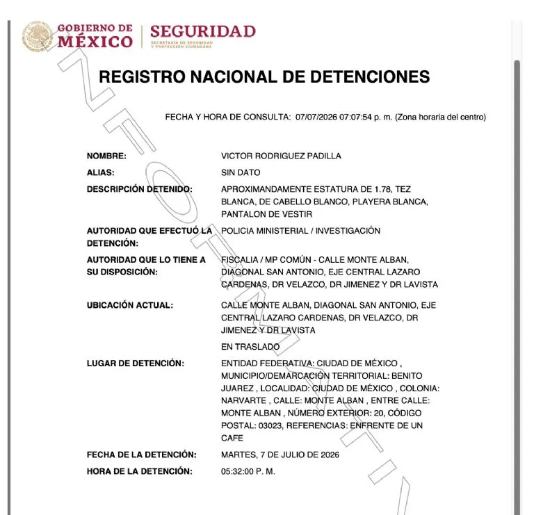Detienen a Víctor Rodríguez Padilla, exdirector de Pemex, tras la golpiza a su esposa
