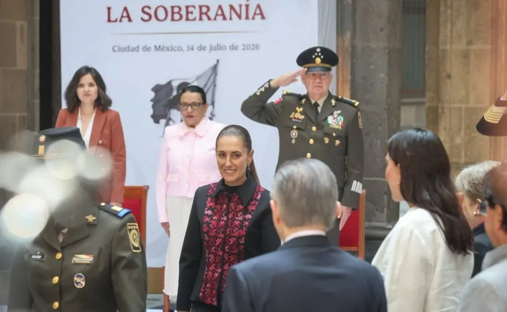La presidenta Claudia Sheinbaum Pardo encabezó el 159 aniversario de la República Restaurada. Foto: Luis Camacho/ EL UNIVERSAL