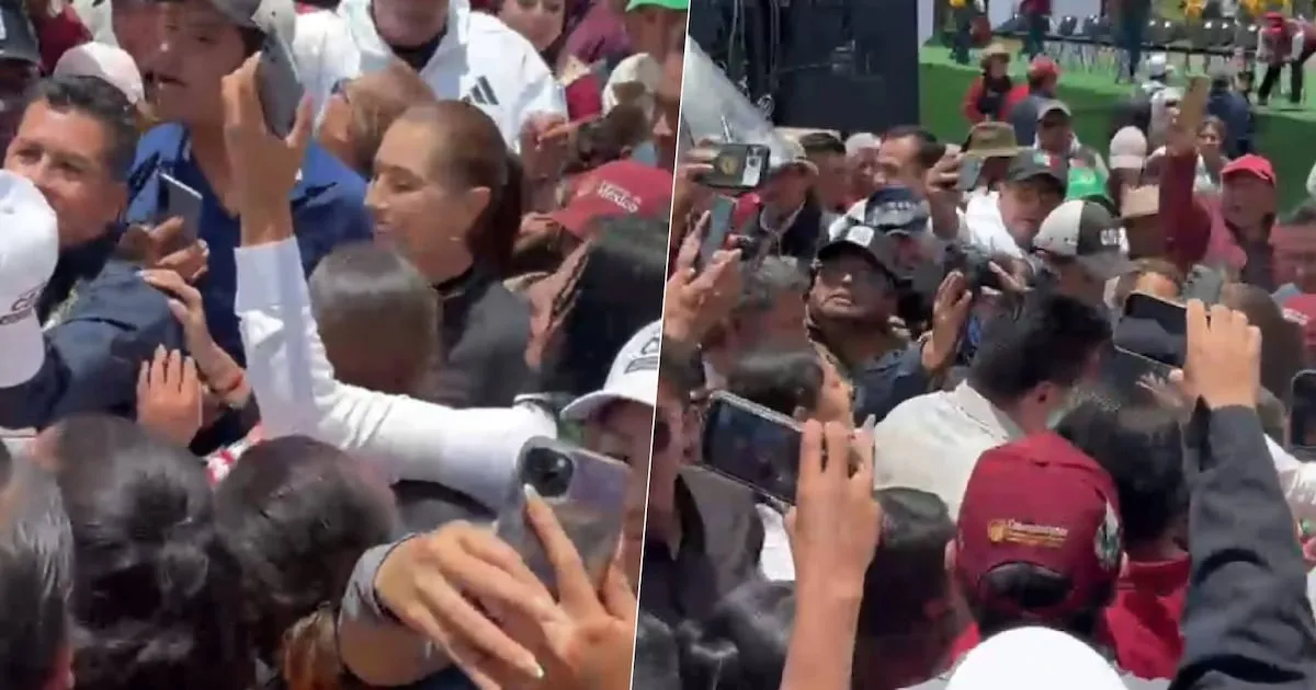‘Atrapada’: Sheinbaum es retenida por simpatizantes con fotos y regalos en el Izta-Popo (VIDEO)