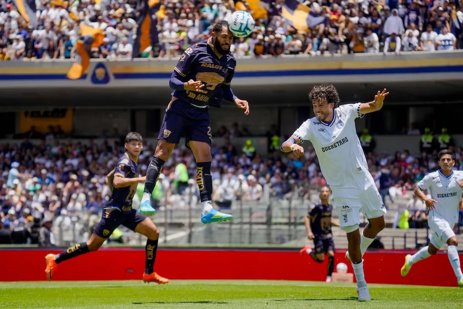 Pumas y Querétaro en partido, durante la Jornada 4 del Apertura 2026 de la Liga MX - Foto: Imago7