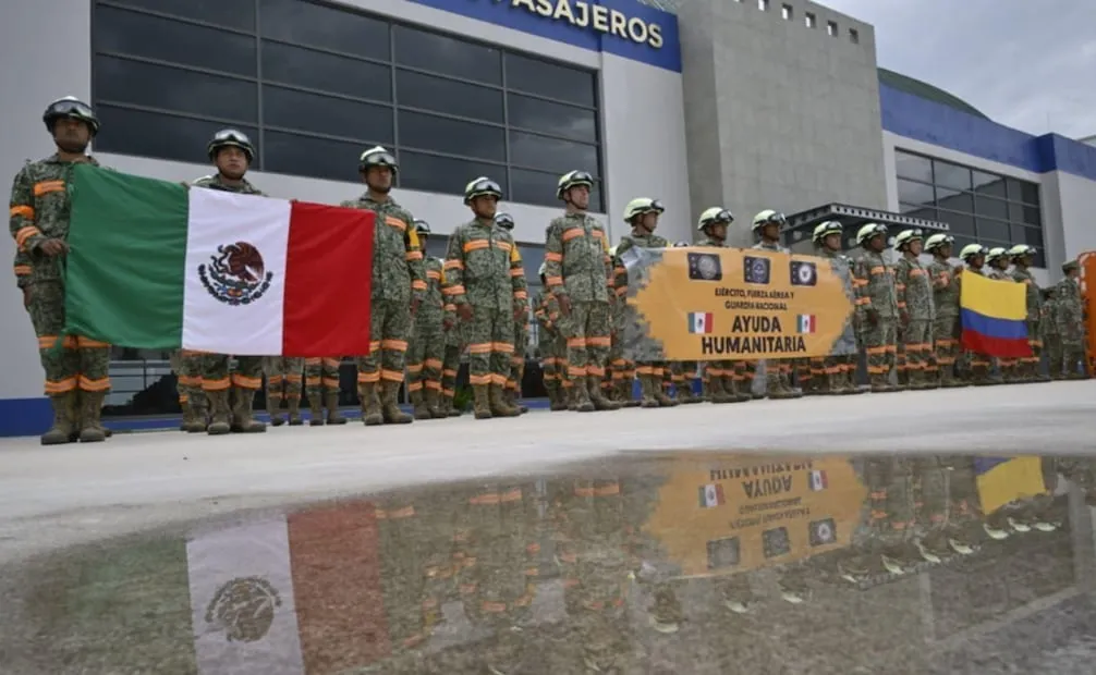 Ayuda humanitaria enviada desde México para Colombia, tras el sismo magnitud 7.4  ocurrido el pasado 10 de agosto. Foto: cortesía Secretaría de Relaciones Exteriores y Secretaría de la Defensa Nacional