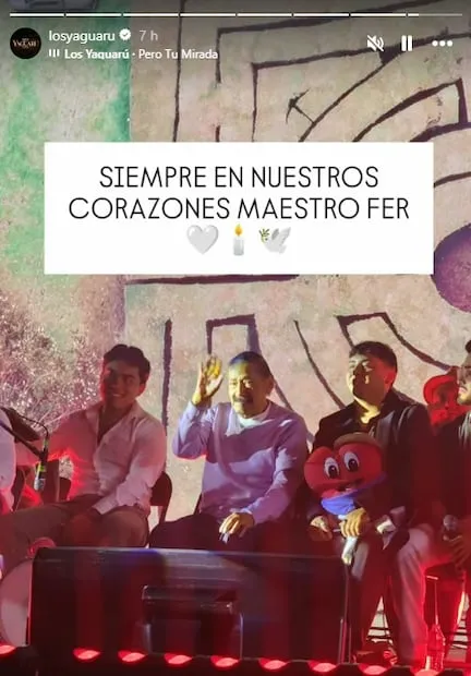 Los Yaguarú despiden a su vocalista Fernando Castillo con mensaje y esta fotografía.
Instagram losyaguaru