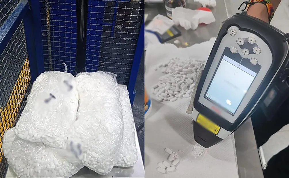 Aseguran en el AICM más de 8 mil pastillas de suplementos falsos (24/10/2026). Foto: Gabinete de Seguridad