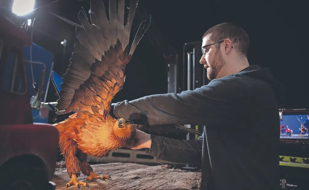 El águila El General requirió 12 mil plumas de tela colocadas a mano sobre una armadura aerodinámica. Foto: STUDIO LAIKA
