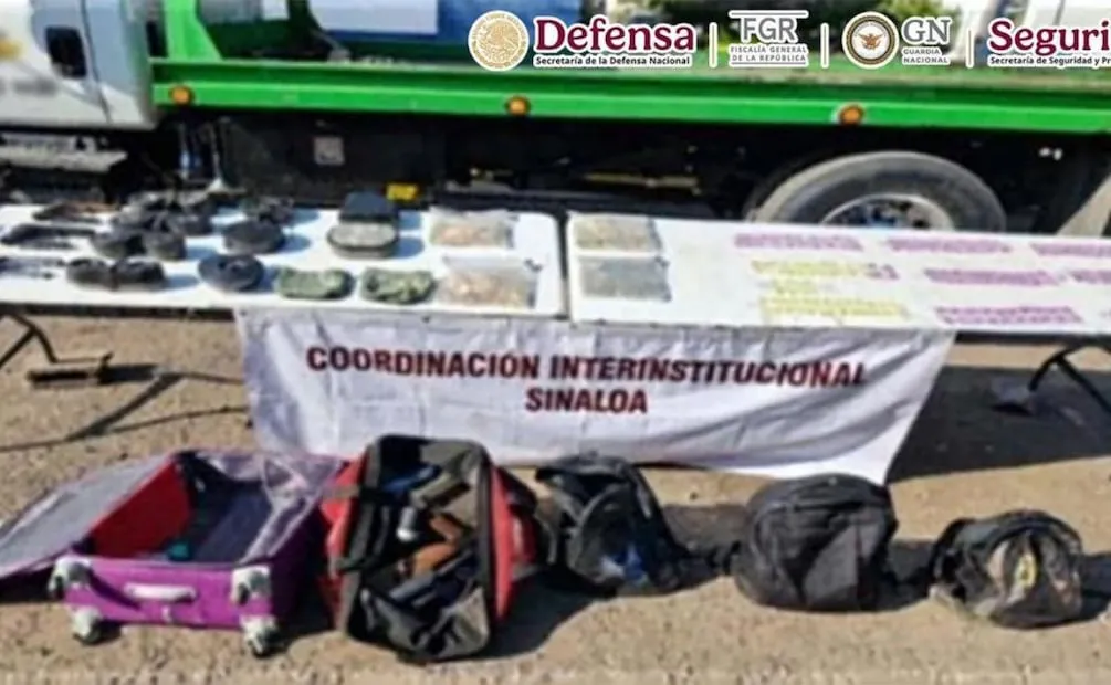 Caen en Culiacán 4 hombres ligados a célula delictiva que trafica armas para el Cártel de Sinaloa. Foto: Tomada de X (@GabSeguridadMX)