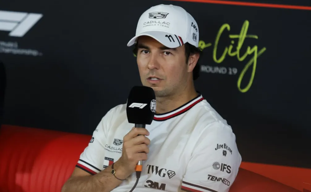 Checo Pérez, piloto mexicano de Cadillac, en conferencia de prensa, previo al Gran Premio de México - Foto: Carlos Mejía | EL UNIVERSAL