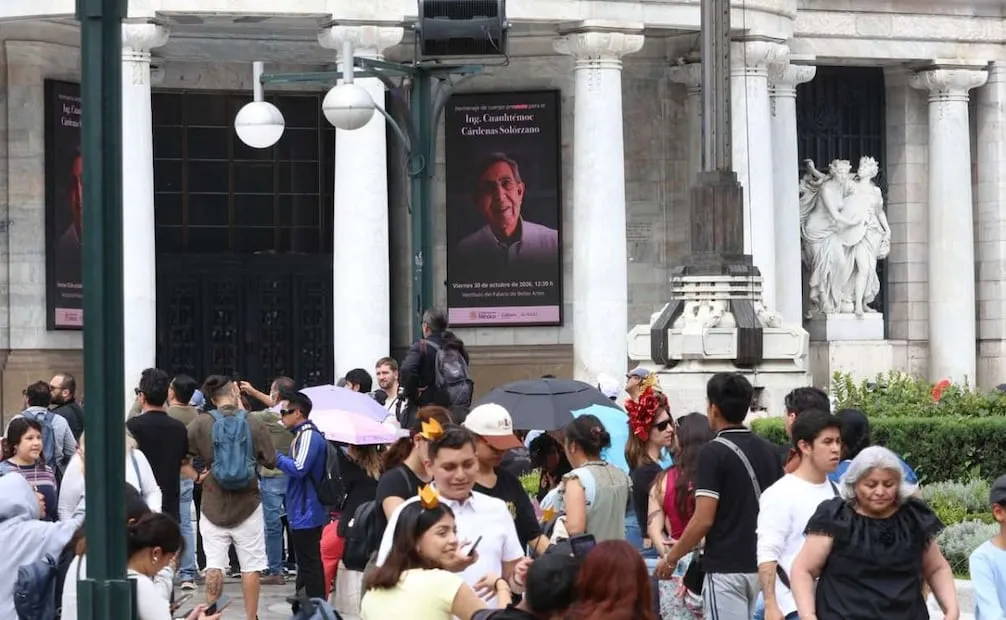 Aspectos del homenaje de cuerpo presente al ingeniero y político mexicano Cuauhtémoc Cárdenas en el Palacio de Bellas Artes, el 30 de octubre de 2026. Foto: Osmar Alvarado / EL UNIVERSAL
