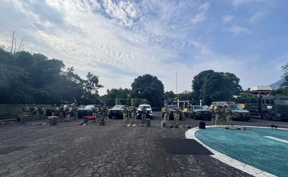 Dos mil 895 elementos de la Guardia Nacional (GN), del Ejército mexicano, y de la Fuerza Aérea mantienen activo el Plan DN-III-E en Colima, Jalisco y Nayarit por el Huracán Simón. Foto: Secretaría de la Defensa Nacional (Defensa).