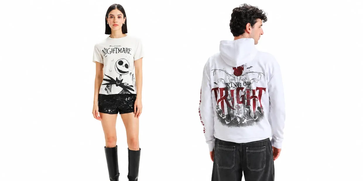 Las sudaderas de "El extraño mundo de Jack" incorporan estampados alusivos al protagonista. Foto: C&A