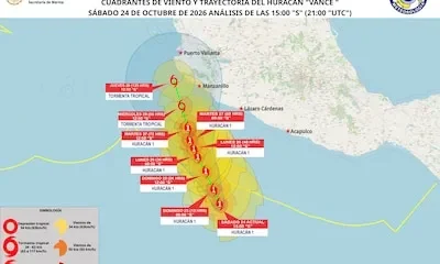 EN VIVO: Huracán ‘Vance’ se debilita a categoría 1 frente a Guerrero y Michoacán; sigue su trayectoria