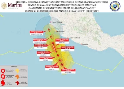 EN VIVO: Huracán ‘Vance’ se debilita a categoría 1 frente a Guerrero y Michoacán; sigue su trayectoria