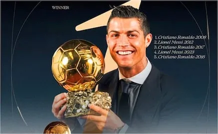 Cristiano Ronaldo se queda con el mejor Balón de Oro de todos los tiempos; venció a Messi 