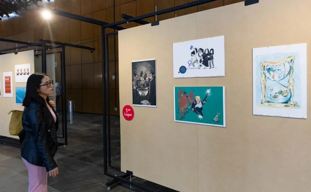 Inauguran Exposición Bienal Internacional de Caricatura en Centro Cultural Universitario Tlatelolco (24/10/2026). Foto: Hugo Salvador / EL UNIVERSAL