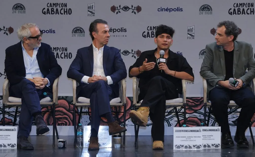 Estuvieron presentes Alfonso Cuarón, productor; Alejandro Ramírez, presidente del festival; Juan Daniel García Treviño, actor; Jonás Cuarón. Foto: Fernanda Rojas/El Universal.