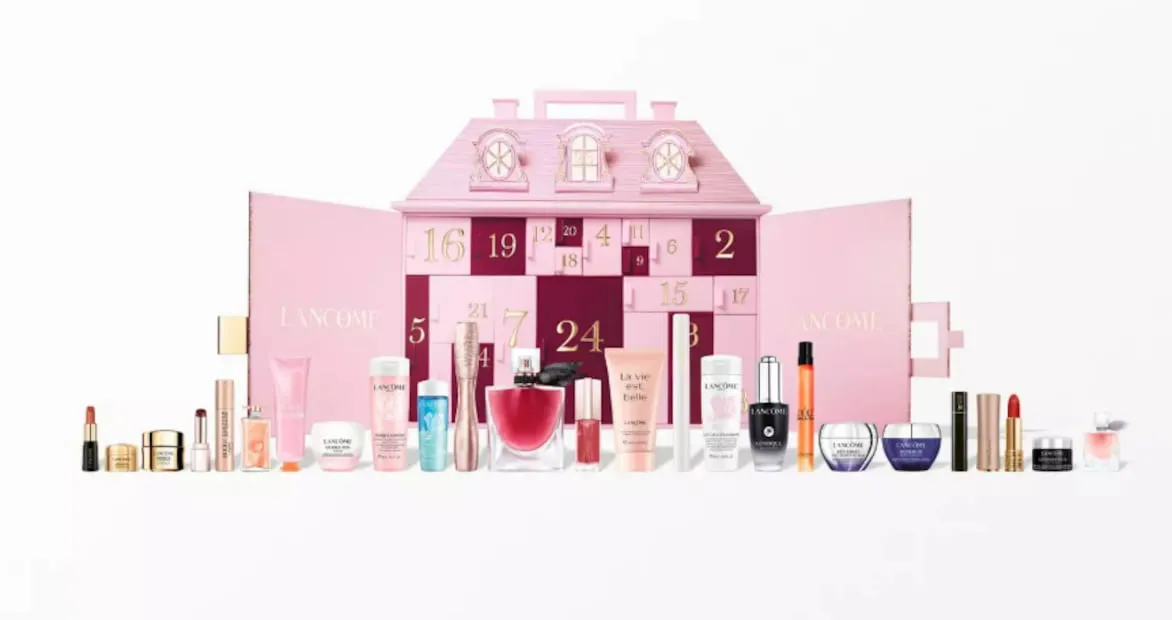 El calendario de adviento de Lancôme destaca por su presentación inspirada en la elegancia de los palacios parisinos. Foto: Lancôme