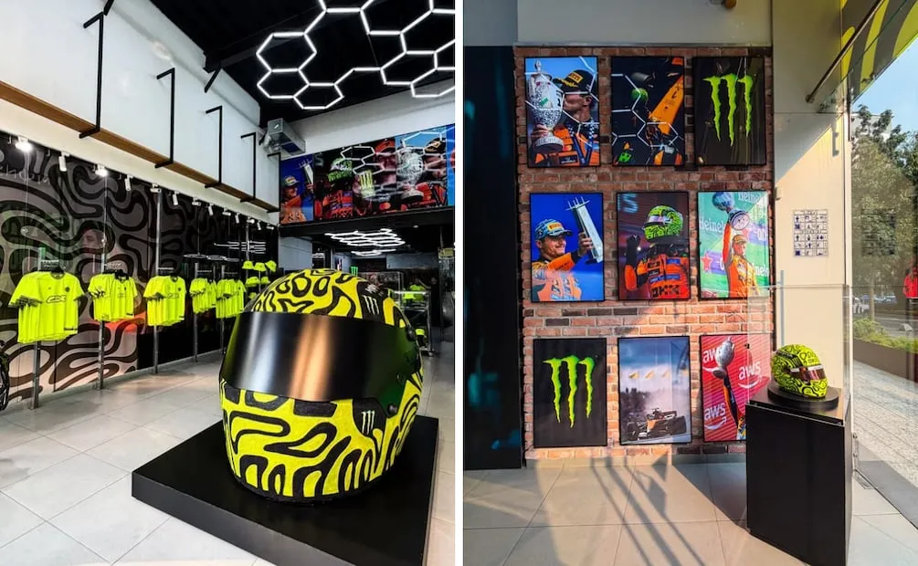 Pop-up Lando Norris. Foto: Abril Macías - El Universal