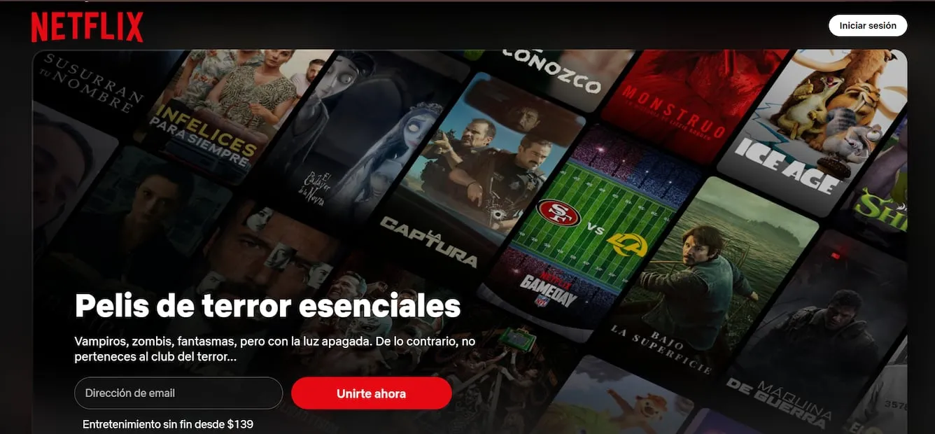 Desde el navegador puedes utilizar los códigos de Netflix para localizar películas de terror y elegir qué ver en tu próxima noche de cine. Foto: Captura de pantalla