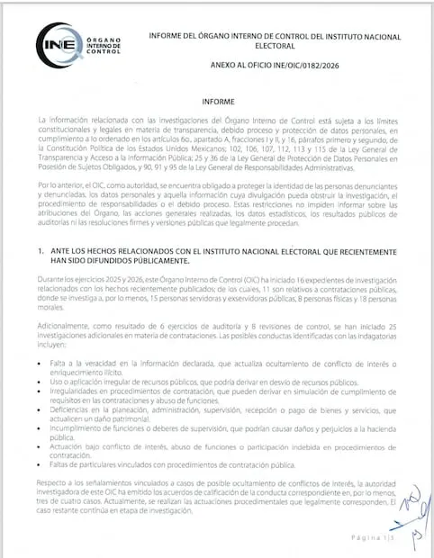 Oficio INE/OIC/0182/2026