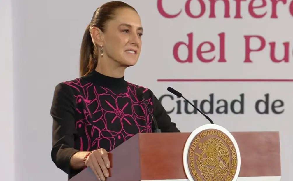 Presidenta Claudia Sheinbaum Pardo durante su conferencia de prensa desde Palacio Nacional este viernes 16 de octubre del 2026. Foto: Captura de pantalla