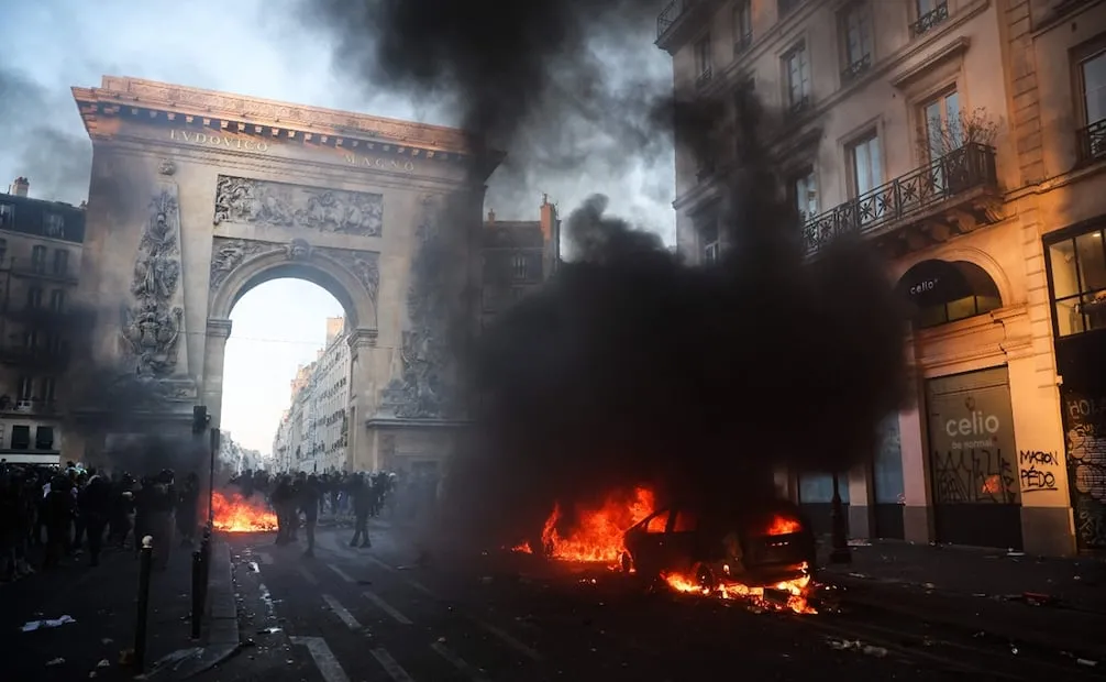 Manifestaciones en Francia por el encarecimiento de la vida. Foto: AFP