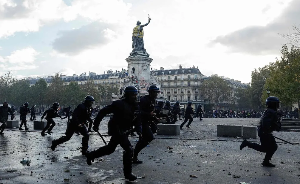 Manifestaciones en Francia por el encarecimiento de la vida. Foto: AFP